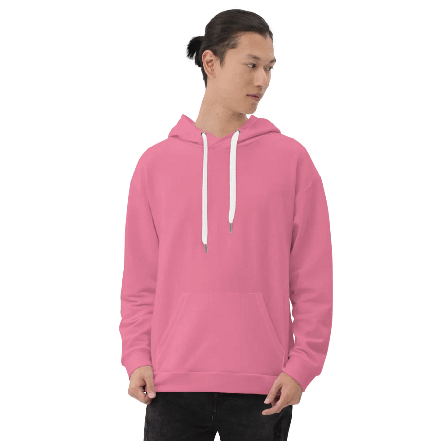 Plain Rosy Pink Soft Summer Unisex Recycled Polyester Heavyweight Premium Hoodie by Treasure Pie product image (9)