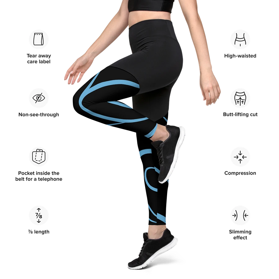 Flowing Blue Flourish All-Over Print Sports Leggings product image (14)