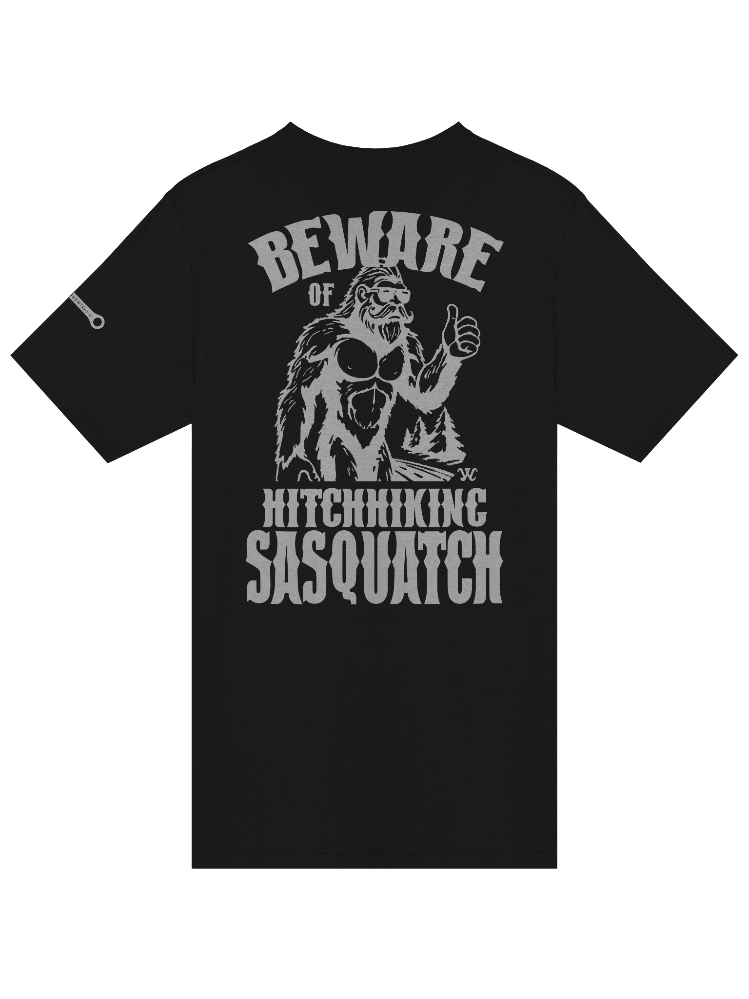 Beware of Hitchhiking Sasquatch Black T-Shirt product image (4)