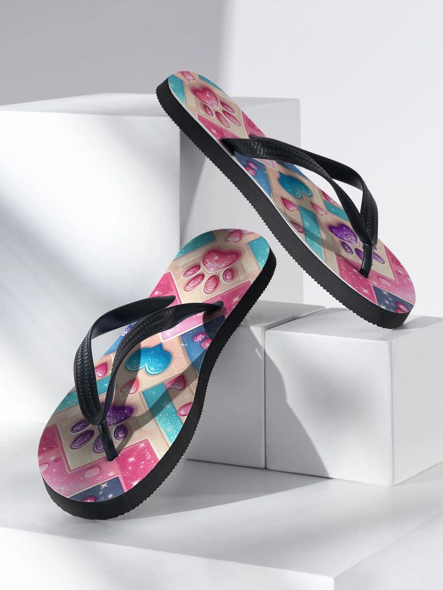 Paw Prints and Hearts Flip Flops product image (3)