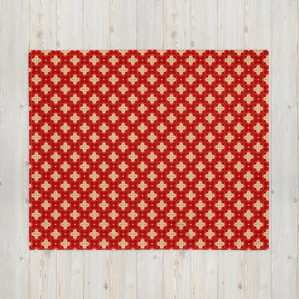 Elegant Red & Cream Seamless Patterned Throw Blanket product image (6)