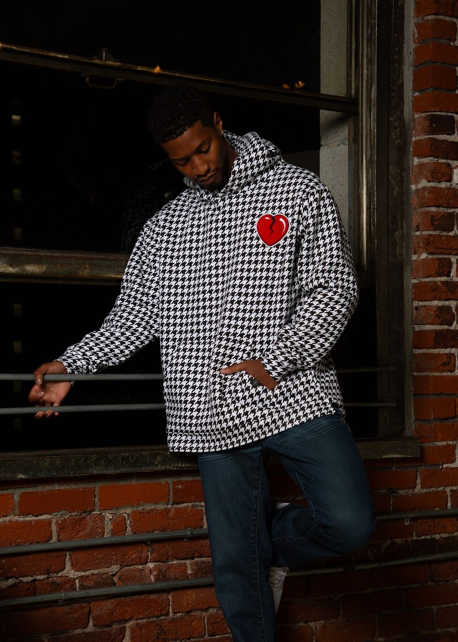 Houndstooth Heart Patch Hoodie product image (9)