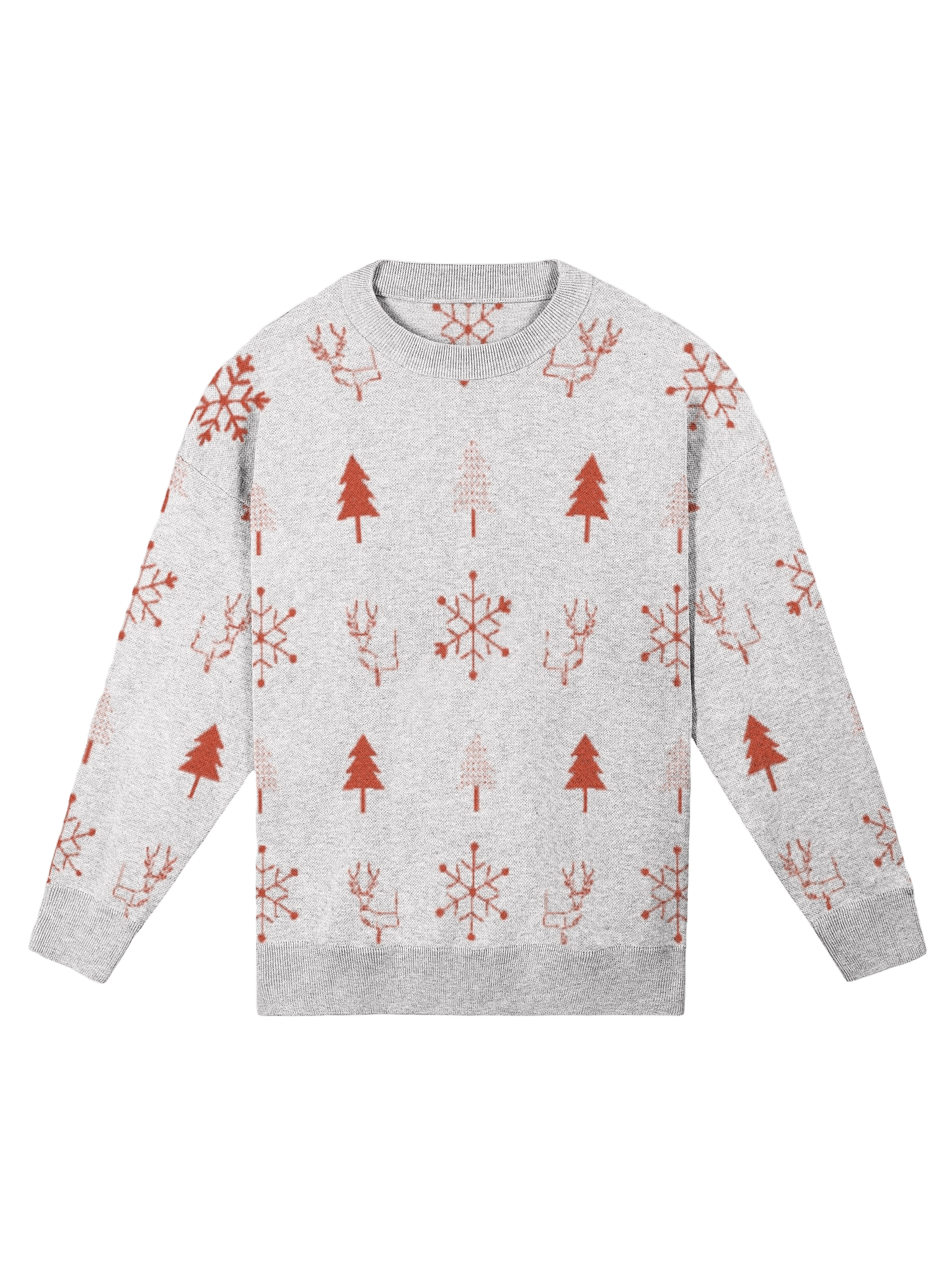 Winter Cozy Christmas Sweater | Red Tree Pattern Unisex Relaxed Fit product image (1)