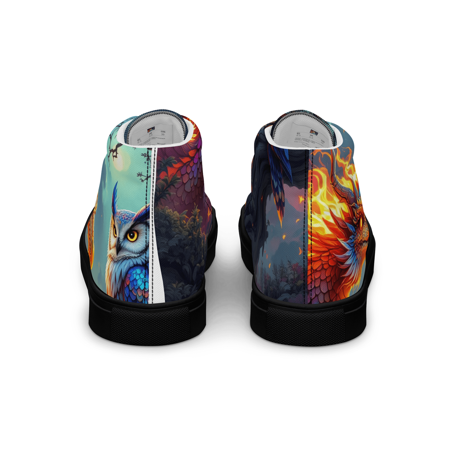 Mythical Dragon and Owl Women's High Tops product image (4)