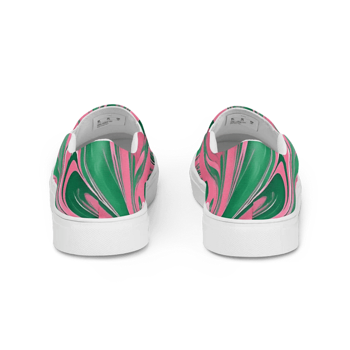 Oh So Pretty Pink & Green Painted Slip-On Shoes product image (2)