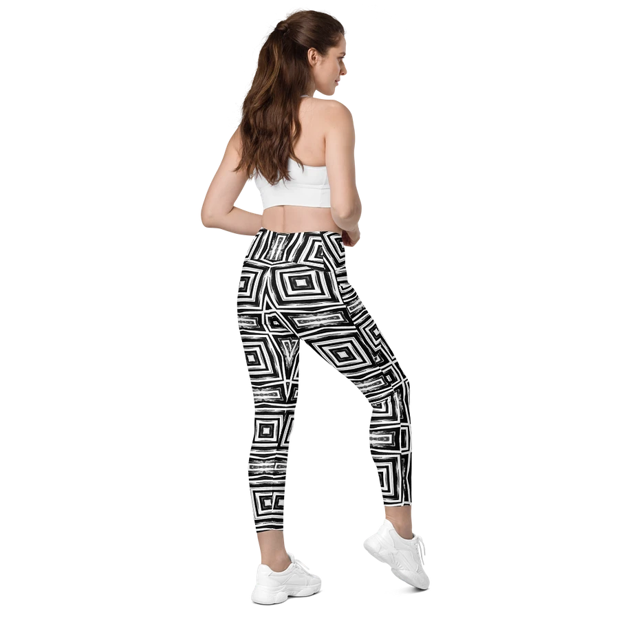 Abstract Monochrome Repeating Pattern All Over Print Ladies Leggings product image (23)