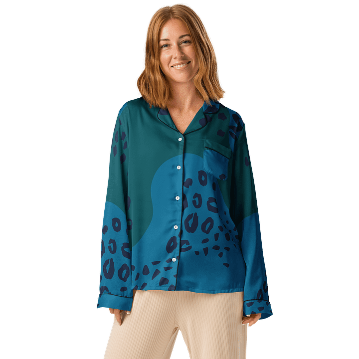Ethereal Blue Camo Women's Pajama Top product image (1)