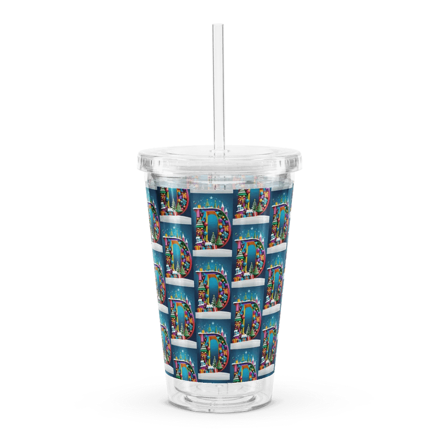 Christmas Monogram Letter D(2) Plastic Tumbler product image (1)