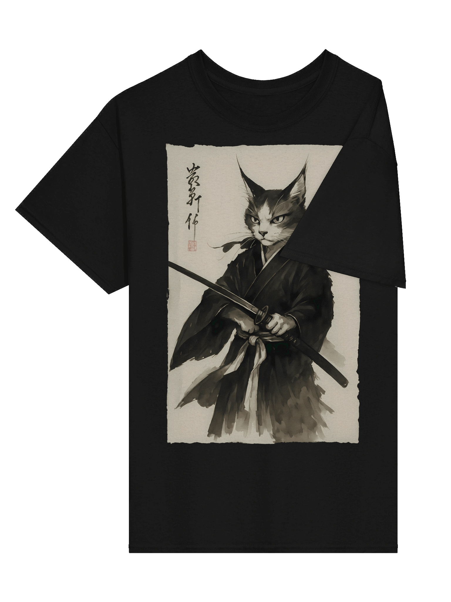 Vintage Cat Warrior Graphic for Japanese Animation & Comics T-Shirt product image (3)