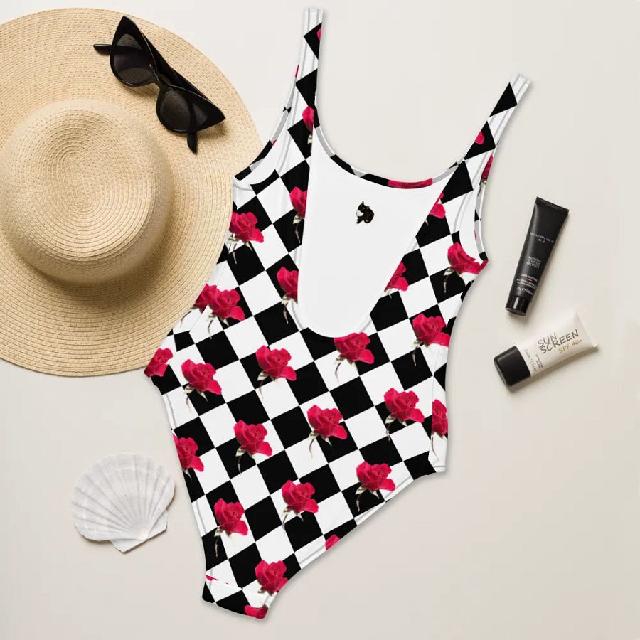 Rosy one-piece {black and white} product image (4)