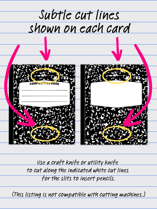 Notebook Pencil Toppers - Composition Notebook Printable product image (6)