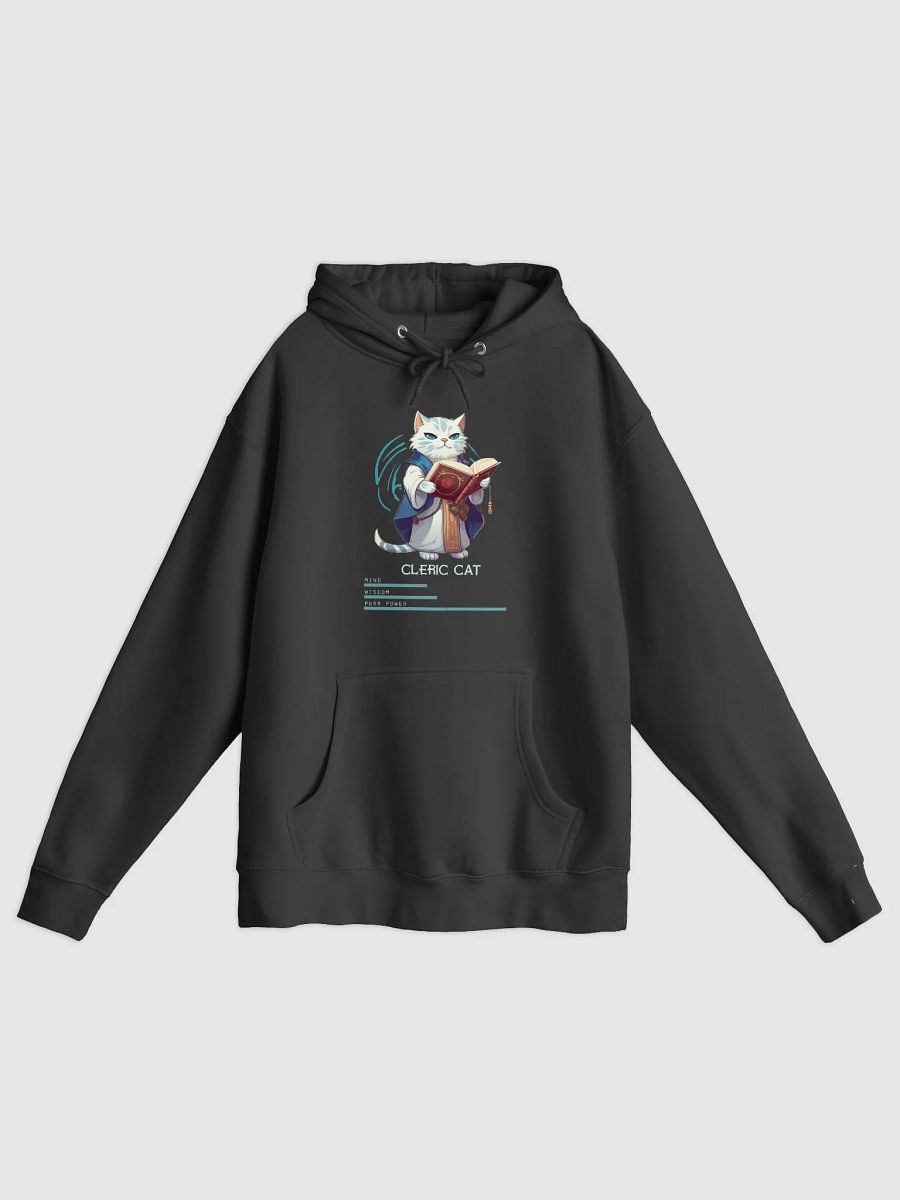 RPG Cleric Cat unisex medium-heavy fleece lined hoodie for gamers and cat lovers product image (1)