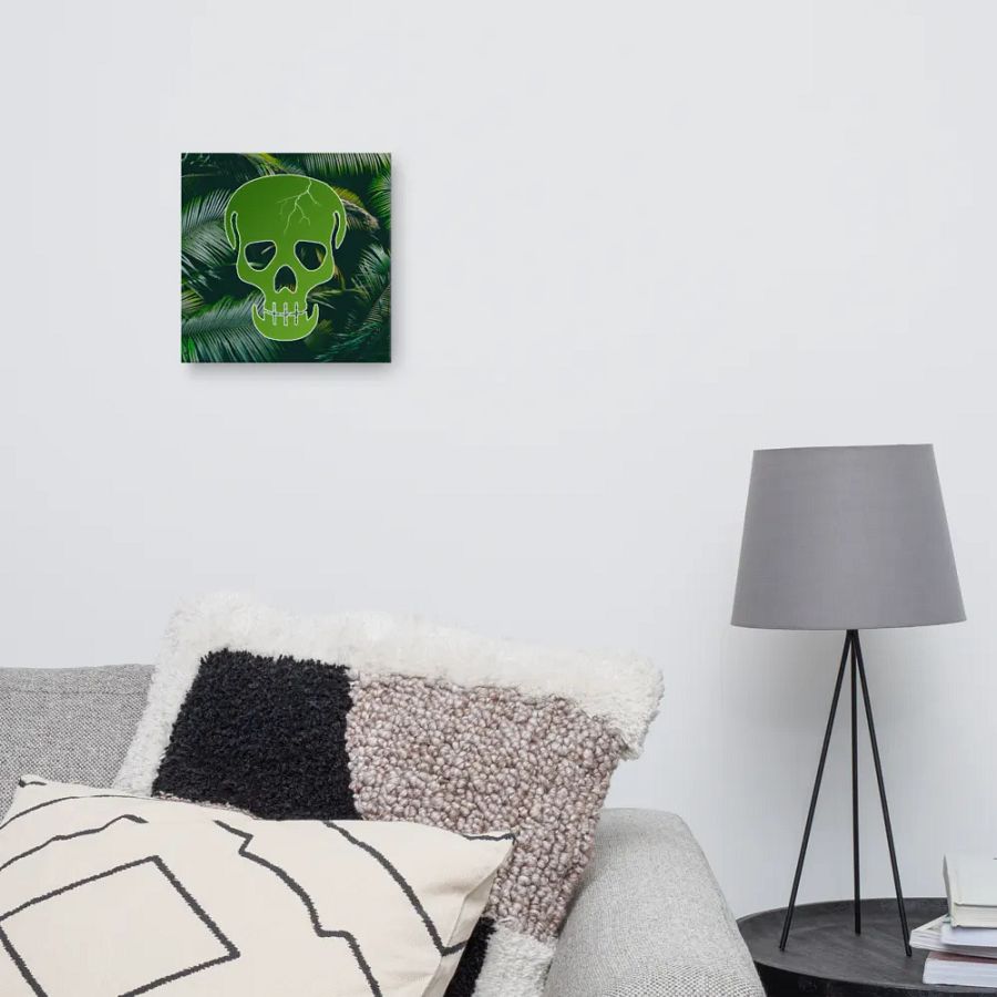 Endangered Species - Mexico - Tropical Mystery Green Skull Canvas Art product image (10)