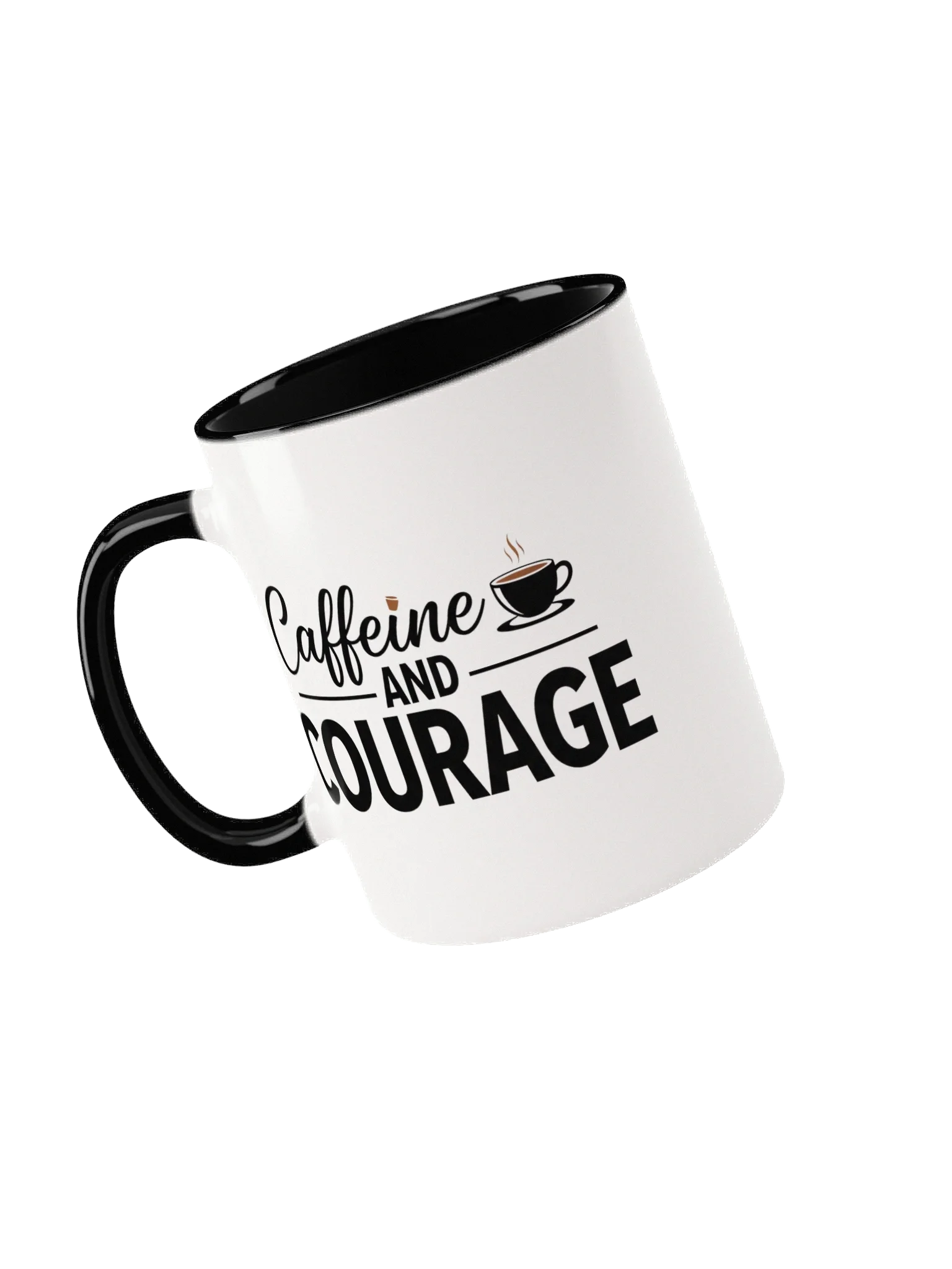 Caffeine and Courage Mug – Bold Morning Coffee Cup for Motivation & Energy Boost | Durable Ceramic Gift for Coffee Lovers product image (3)