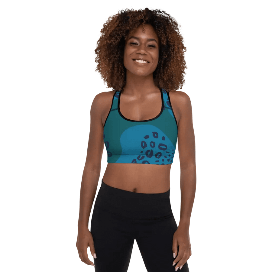Flowing Teal Camo Sports Bra product image (1)