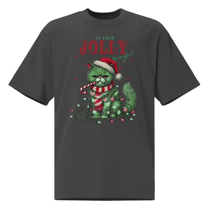 Oversized Faded T-Shirt - "Is This Jolly Enough? product image (1)