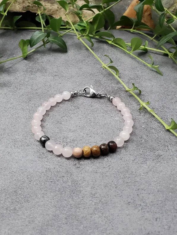 Love, Everyone Bracelet – Rose Quartz & Hematite Love, Compassion & Unity Healing Jewelry product image (1)