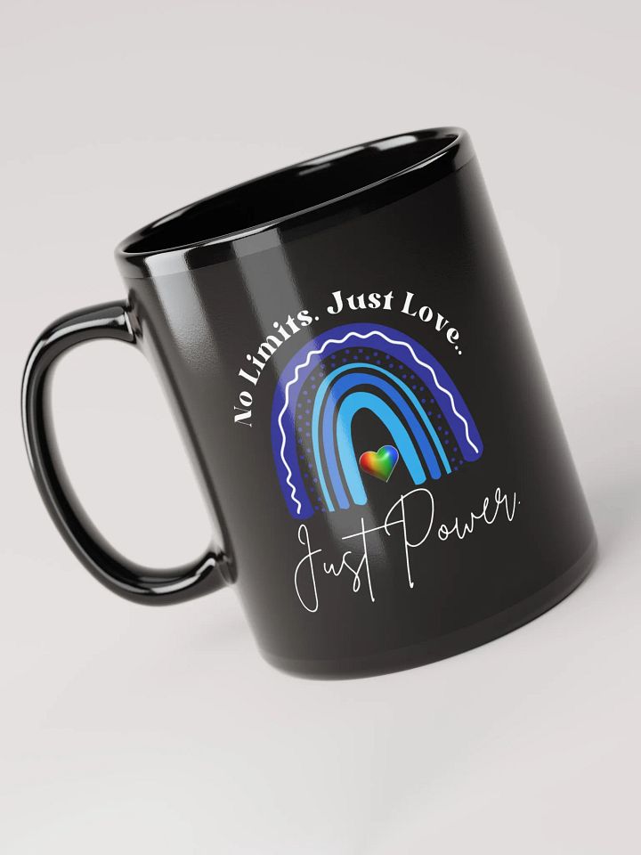 No Limits. Just Love. Just Power. Rainbow Black Glossy Ceramic Mug. product image (2)