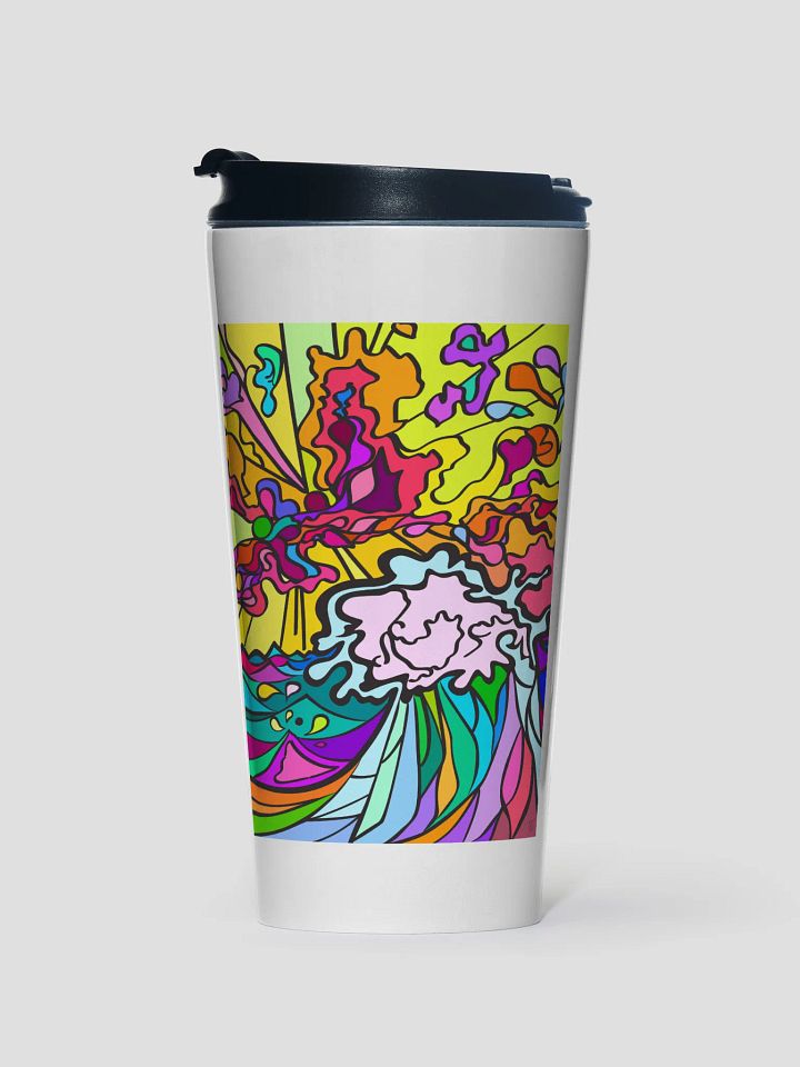 Energizing Floral Swirls Stainless Steel Mug – Wave at Sunset+ product image (1)
