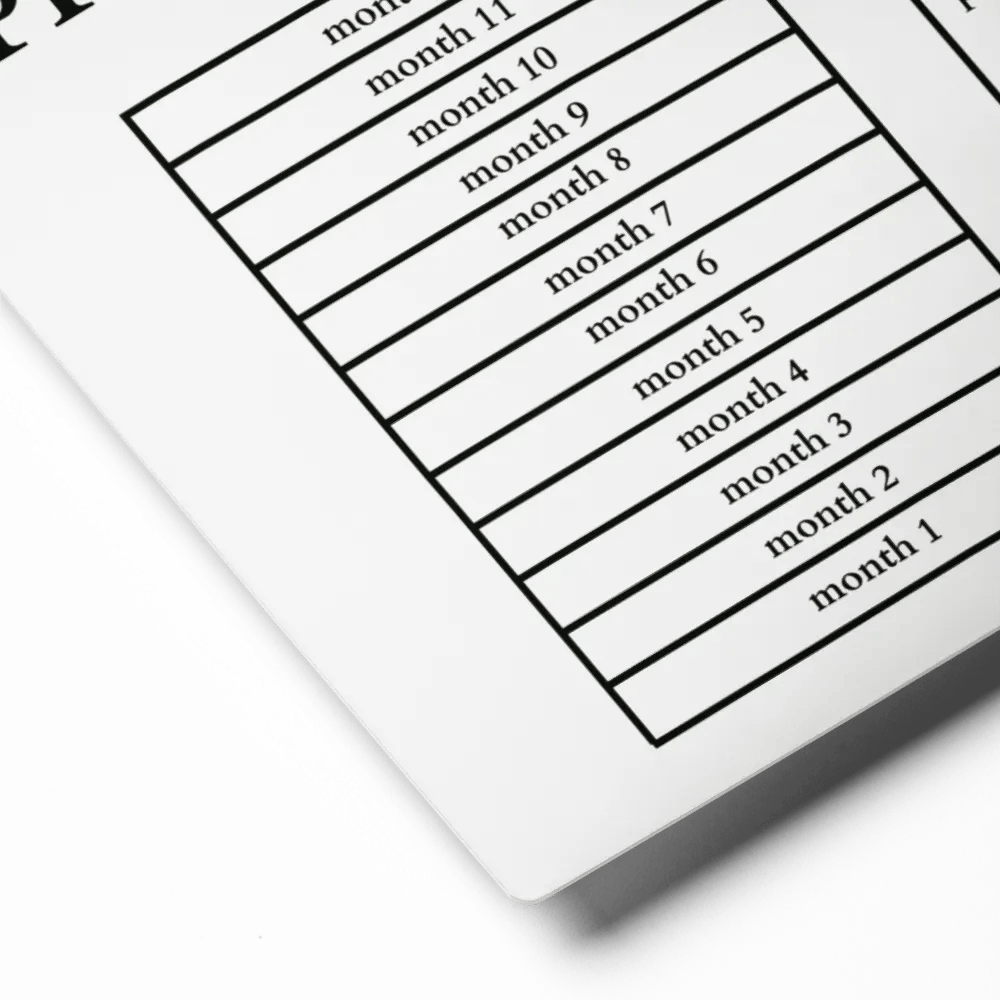 HIGHFALUTIN ANNUAL RENT TRACKER (black design 1) product image (2)