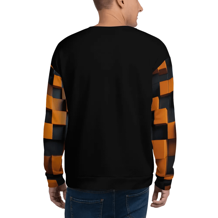 Black And Orange Squares Unisex Sweatshirt product image (7)