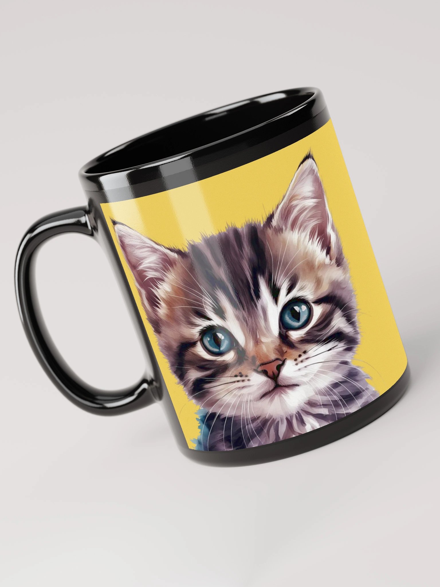 Cute Cat Mug Yellow product image (5)