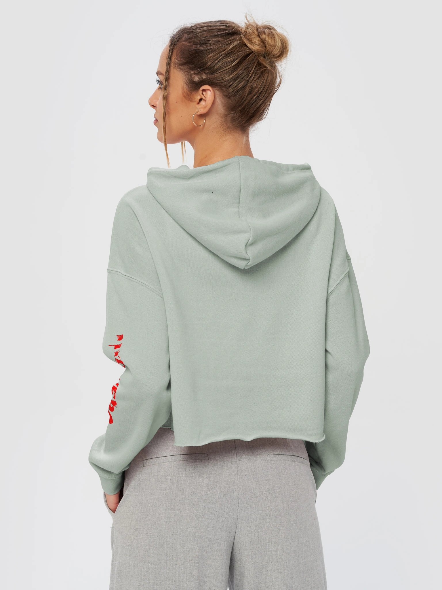 Sad Bear Crop Top Hoodie product image (10)