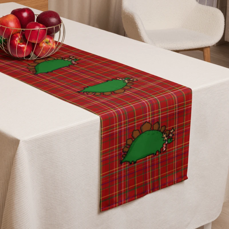 Rudolph The Stegosaurus Tartan Plaid Table Runner product image (1)