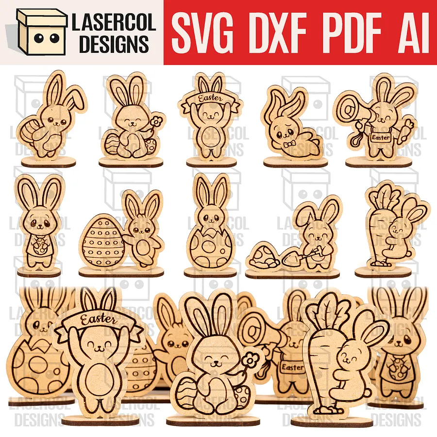 Easter Cutouts With Base Bundle (Set 1-2-3-4) - Laser Cut Files product image (5)