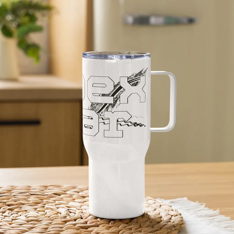 White HApex Gear Black Logo Travel Mug with a Handle product image (11)