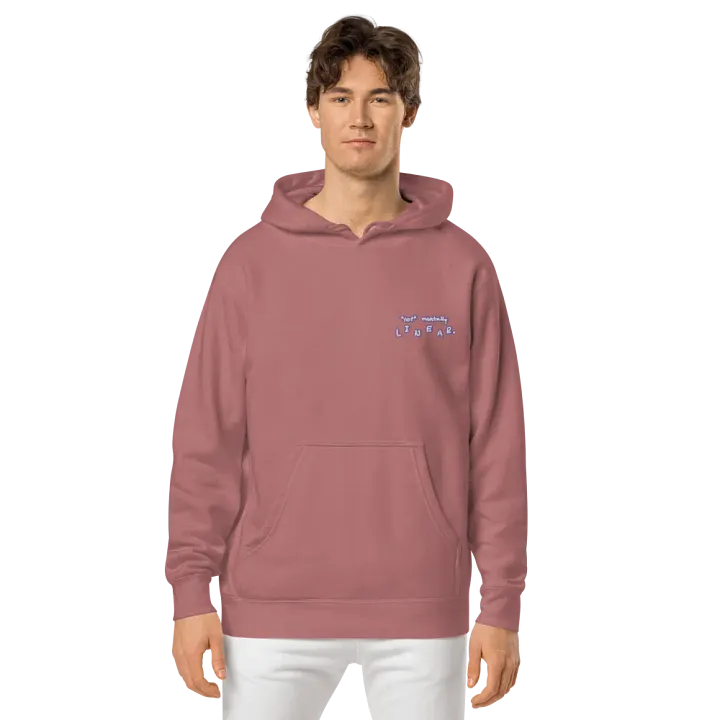 *not* mentally linear (L.C. purple bubble design 2) embroidered pigment hoodie product image (2)