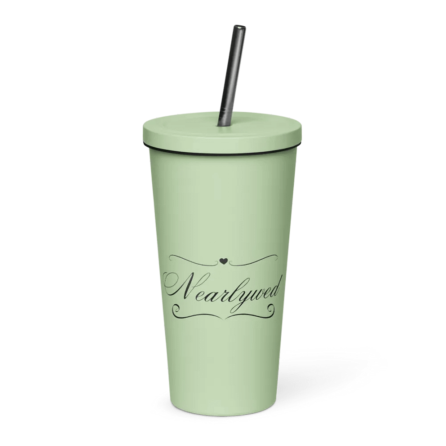 Tumbler with Straw - Nearlywed - Black Text product image (46)