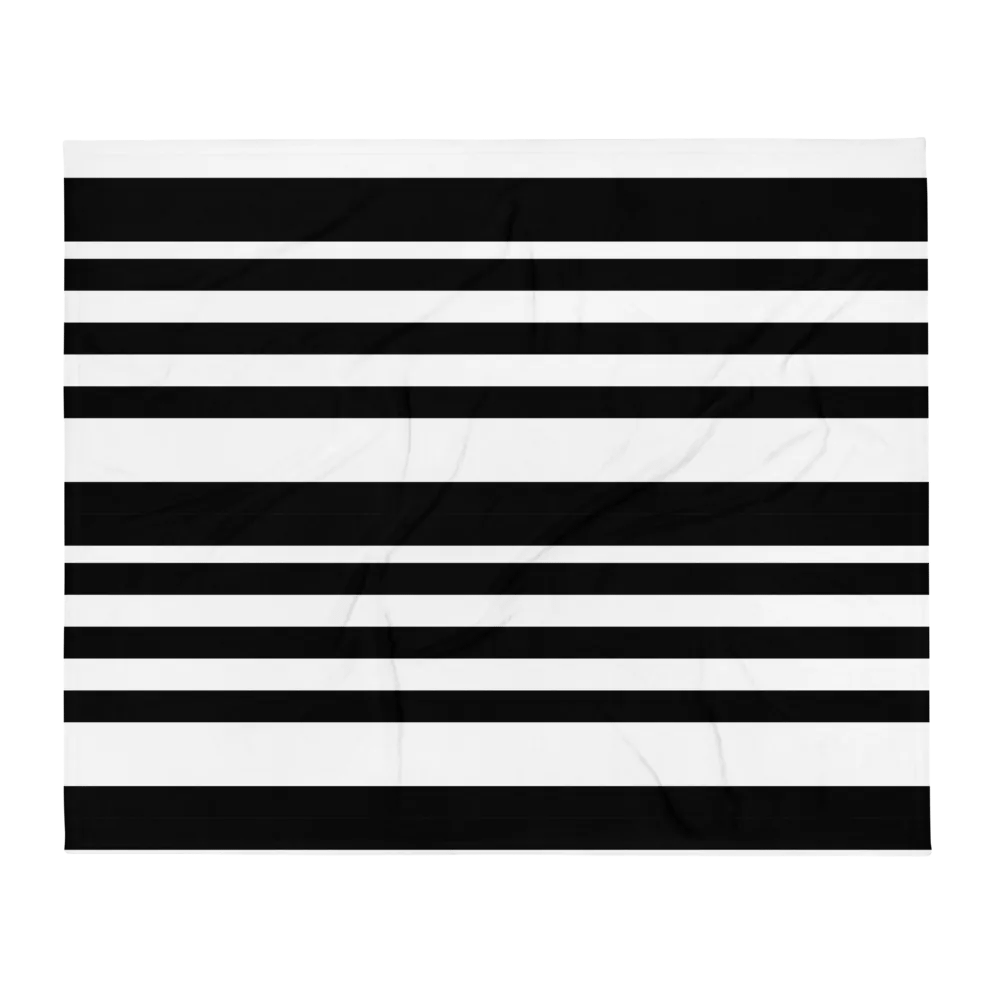 Various Sized Black Striped Throw Blanket product image (2)