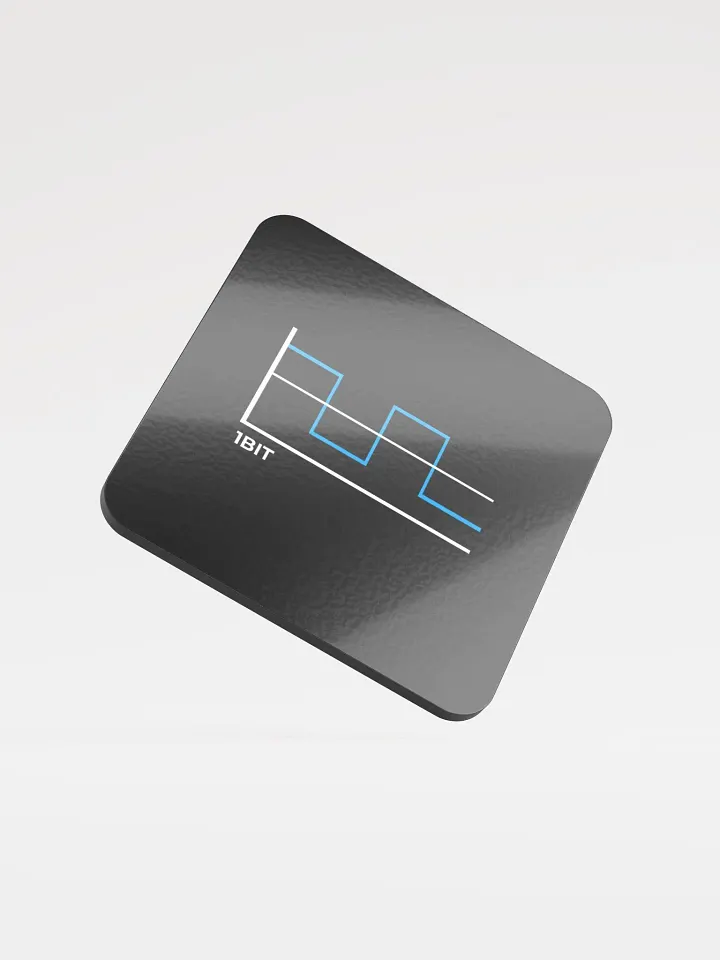 1Bit Graph Glossed Cork Coaster (black) product image (1)