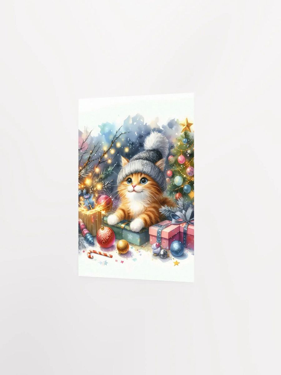Festive Kitten in a Knit Hat Poster product image (5)