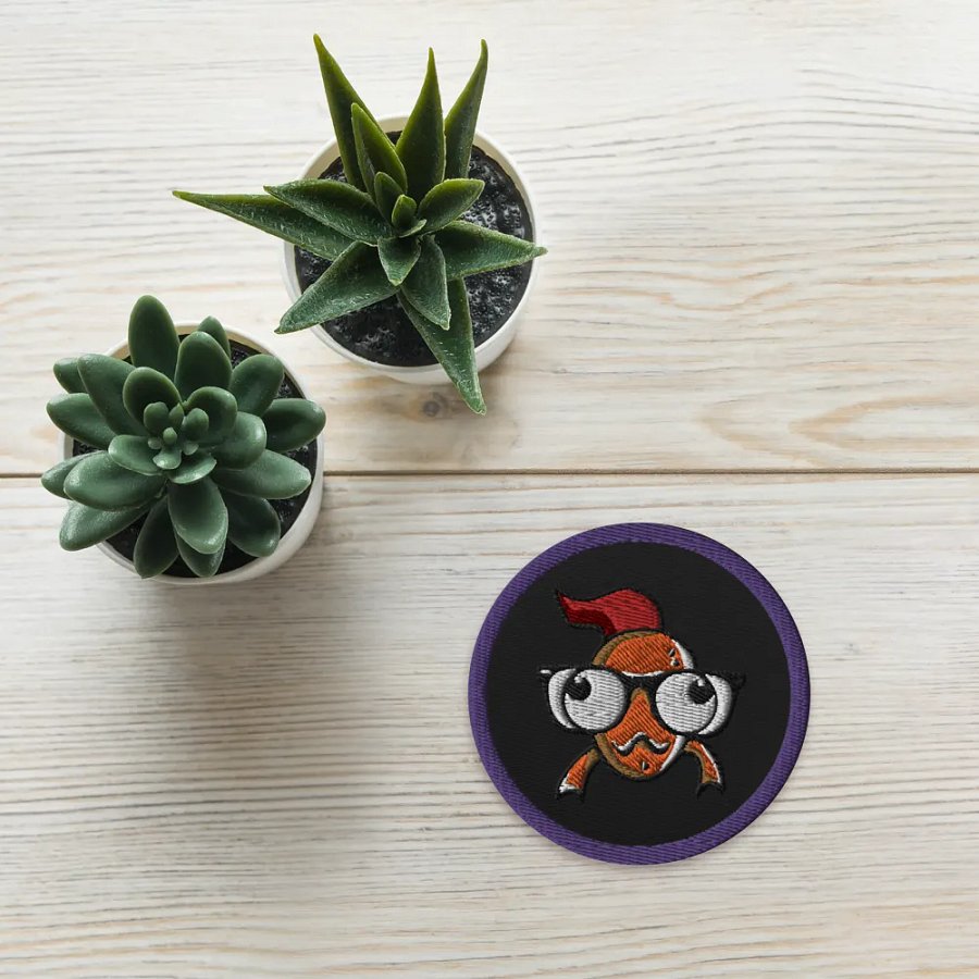 FEESH Logo Circle Patch [purple border] product image (1)