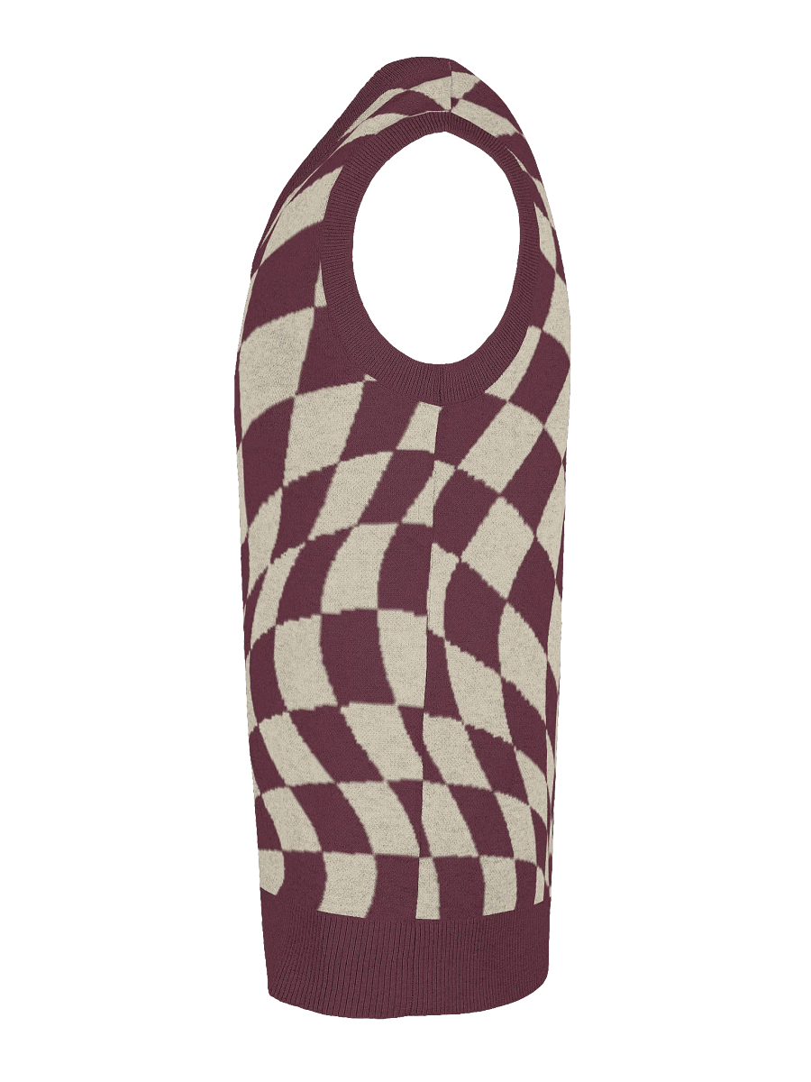 Burgundy Tiger Stripe V-Neck Vest product image (5)