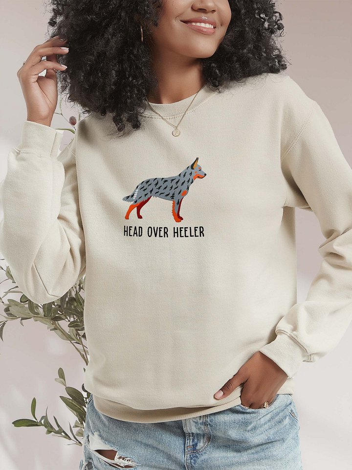 Head Over Heeler Sweatshirt (Embroidered) of an Australian Cattle Dog(Blue Heeler 2) product image (2)