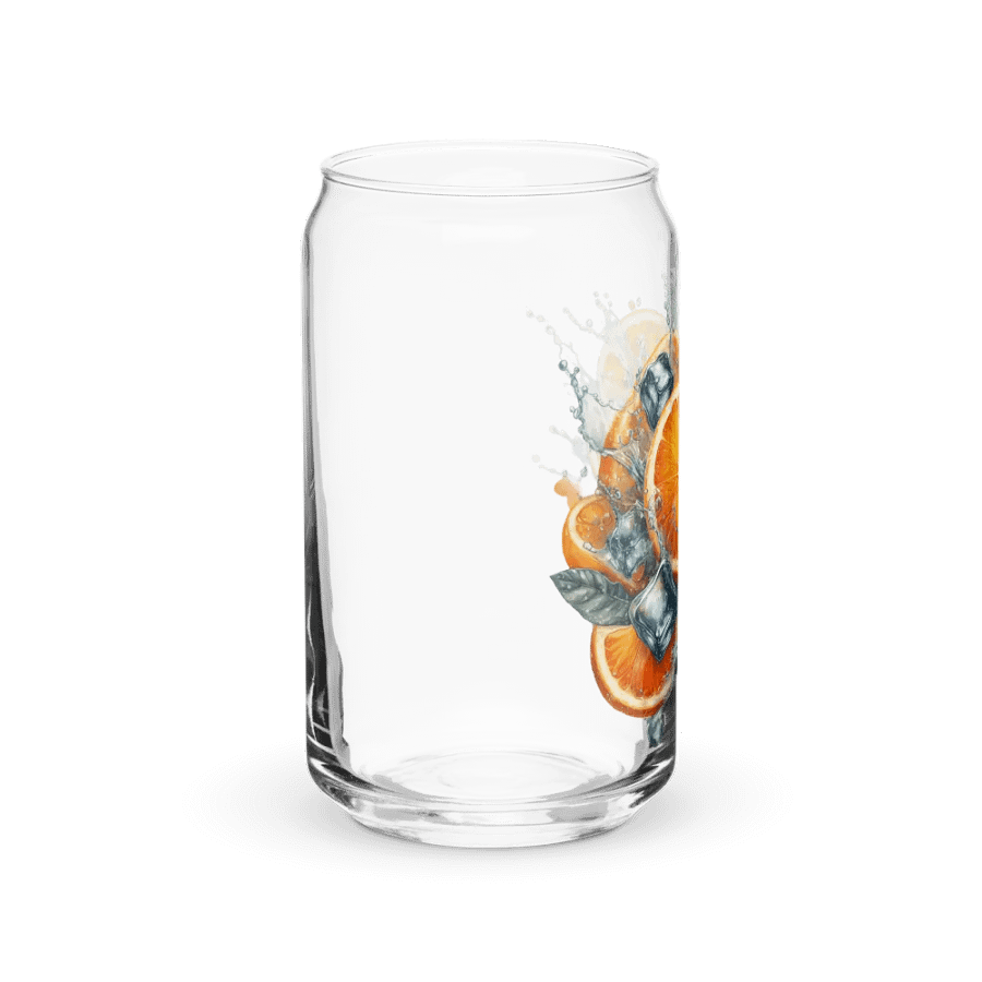 Orange fruit slices floating in the water, water and ice cubes design_01-Can-Shaped Glass product image (10)