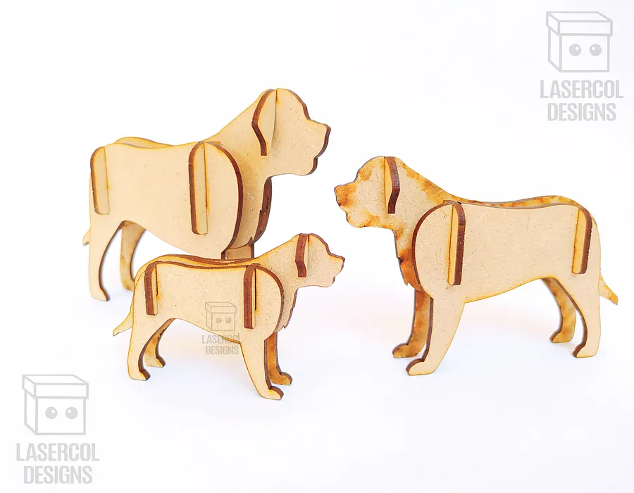 Dogs 3d Puzzle (3 Sizes) Set 4 - Laser Cut Files product image (2)