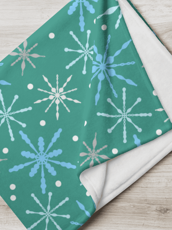 Snowflakes in Aqua Throw Blanket product image (1)