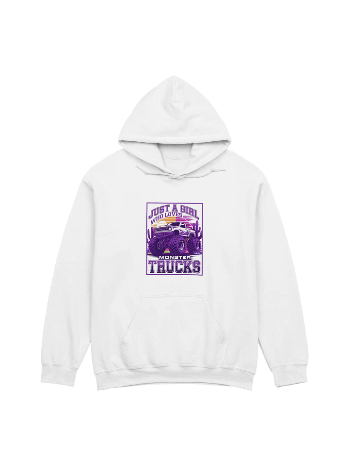 Women "JUST A GIRL WHO LOVES MONSTER TRUCKS" premium pullover hoodie product image (1)