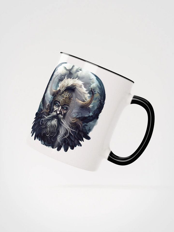 Odin - The Allfather of Norse Gods Ceramic Mug with Black Color Inside product image (3)