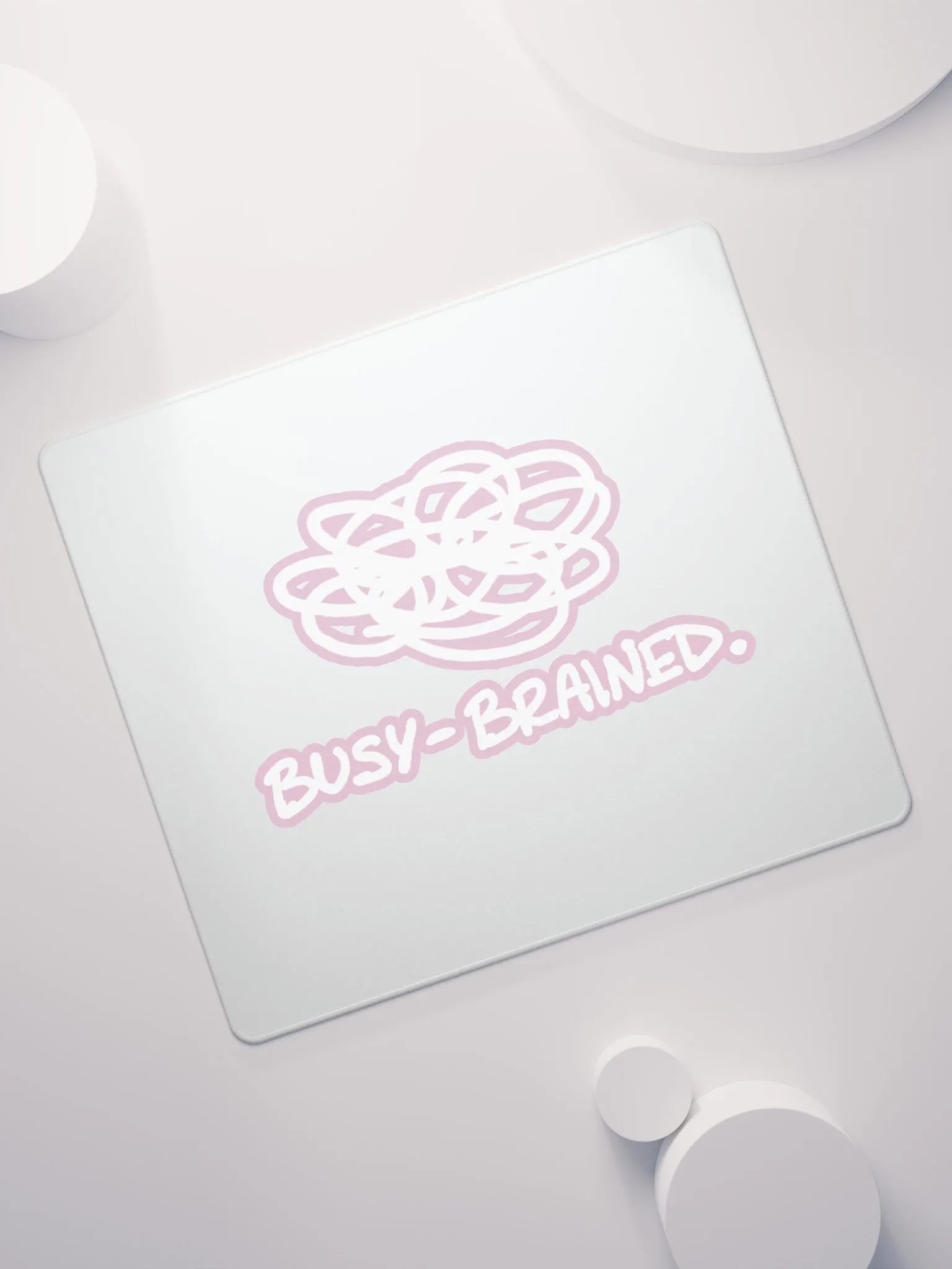 BUSY-BRAINED (lined design, #E1B9CE) mouse pad product image (7)