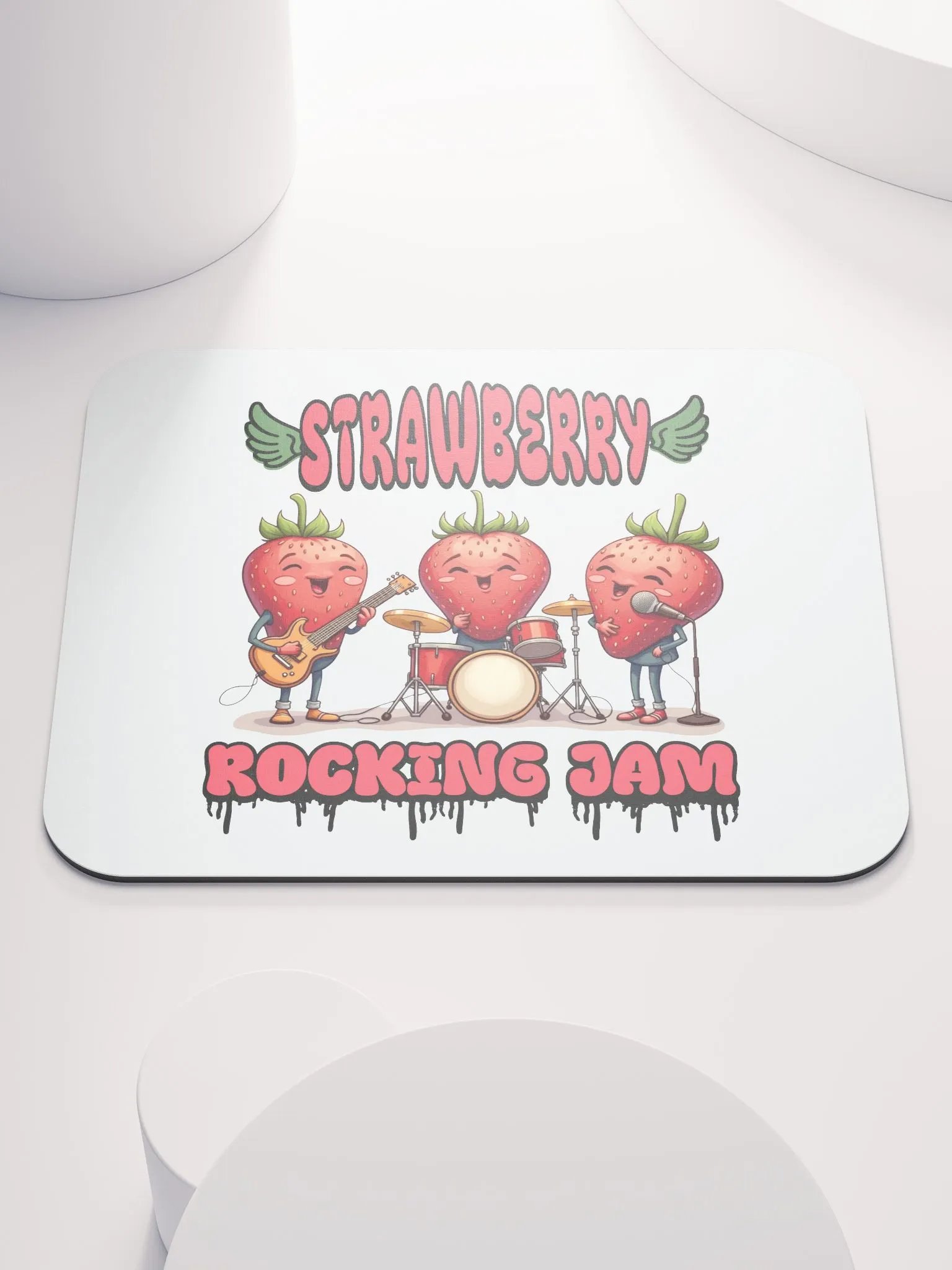 Strawberry Rocking Jam Band Mouse Pad product image (2)