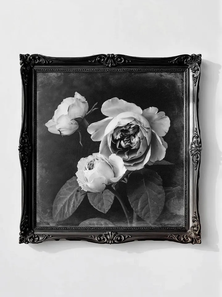 Victorian Rose III, Vintage Black & White Square (Printable) product image (1)