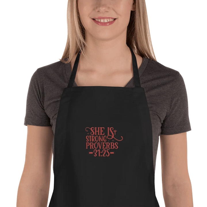 Proverbs 31:25 Embroidered Apron product image (1)