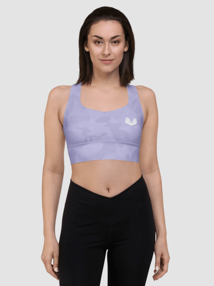 Longline Sports Bra - Violet Camo product image (1)