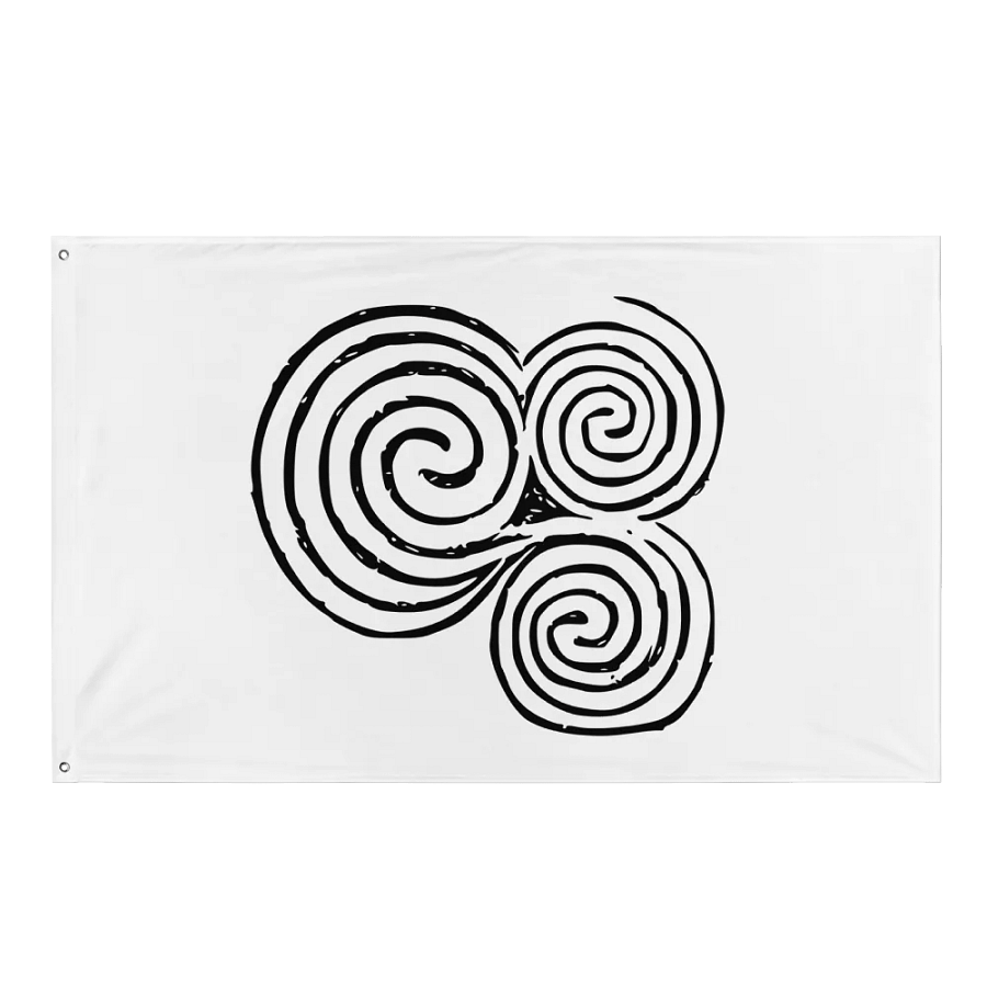 Newgrange Triskelion Flag in White product image (1)
