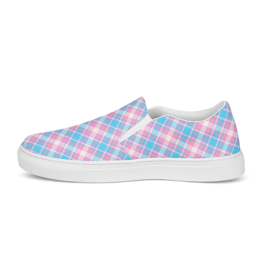 Baby Blue, Pink, and White Plaid Women's Slip-On Shoes product image (6)